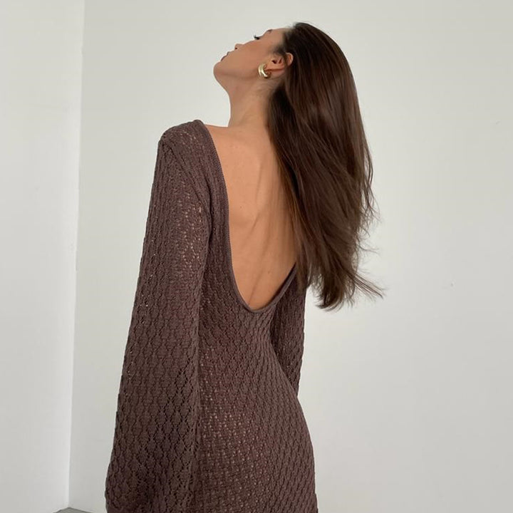 Damen elegantes Häkelkleid mit tiefem Ausschnitt Echo Archiv