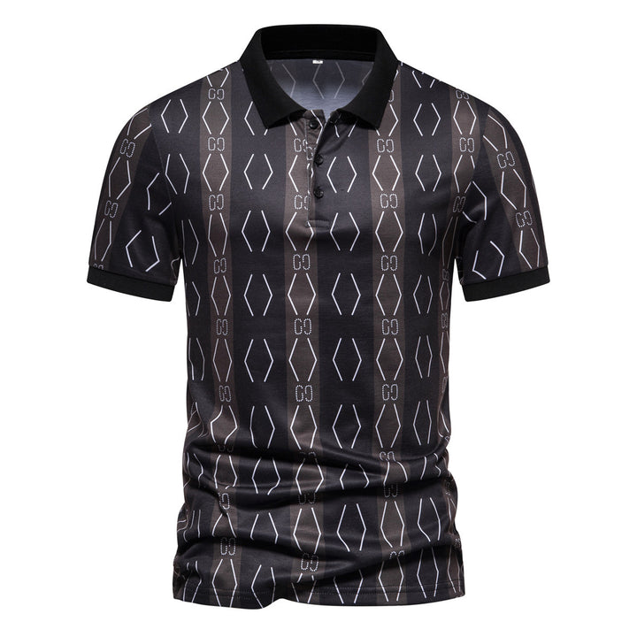 Herren Poloshirt mit einzigartigem grafischen Muster und modernem Kragen Echoarchiv