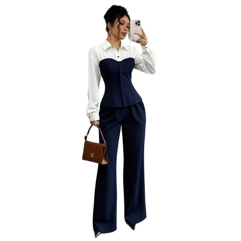 Damen Eleganter Blazer mit hochgeschnittenem Hosenanzug Echo Archiv