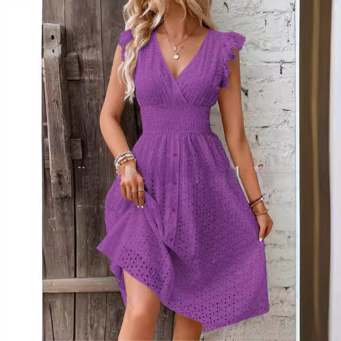 Damen Sommerkleid mit eleganten Spitzenärmeln Echoarchiv