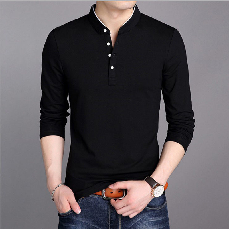Herren Langarm-Henley-Shirt mit modernem Schnitt und hochwertiger Baumwolle Echoarchiv