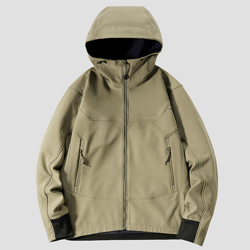 Herren Softshell Outdoorjacke mit winddichter, atmungsaktiver Membran und verstellbarer Kapuze Echo Archiv