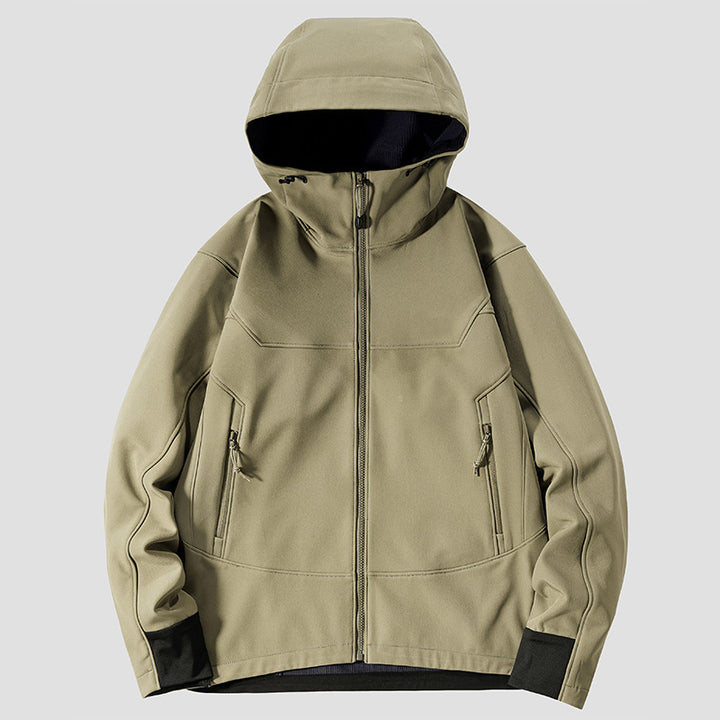 Herren Softshell Outdoorjacke mit winddichter, atmungsaktiver Membran und verstellbarer Kapuze Echo Archiv