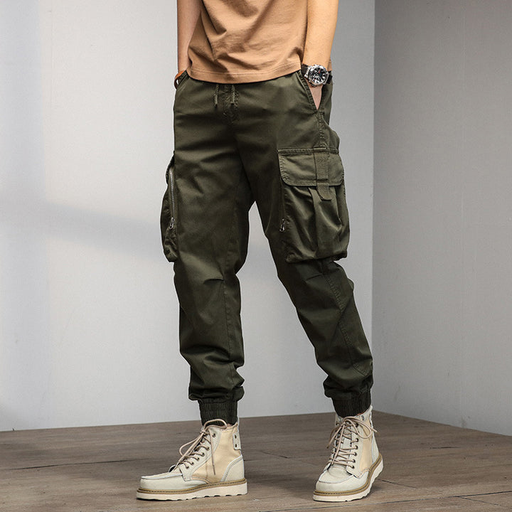 Herren leichte Cargo-Hose mit elastischem Bund und multifunktionalen Taschen Echoarchiv