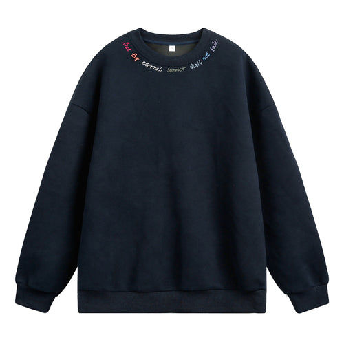 Unisex Oversize Sweatshirt mit bunter Halsstickerei und schwerer French‑Terry‑Qualität Echo Archiv