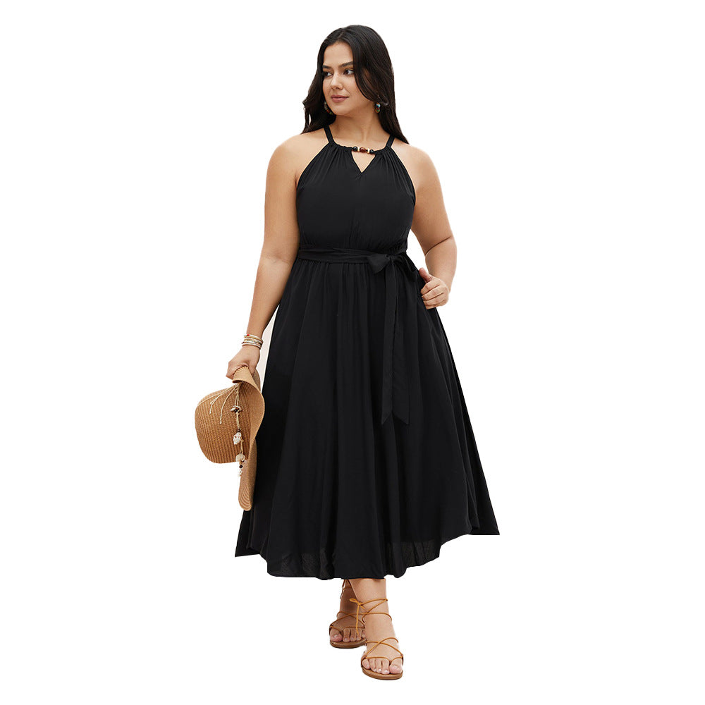 Damen Midikleid mit verstellbarem Träger und elastischem Taillengürtel Echo Archiv