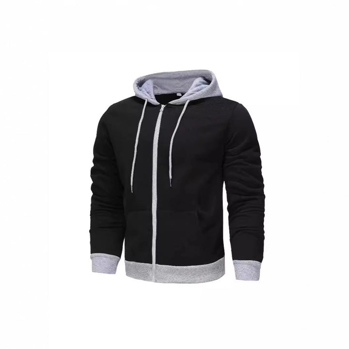 Herren Zip-Hoodie mit Kontrastfarbe und Kängurutasche Echoarchiv