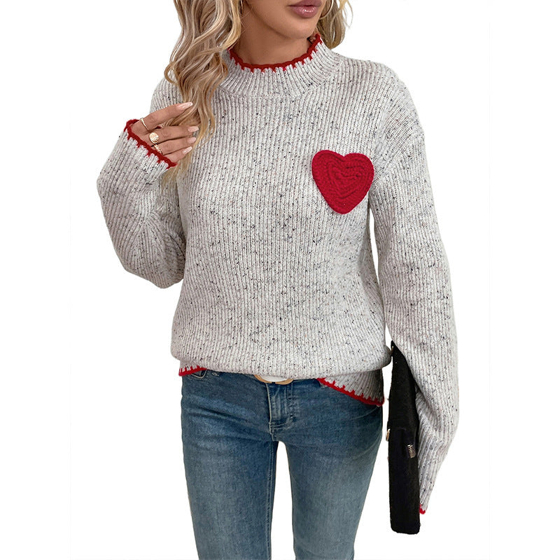 Damen Gemütlicher Pullover mit Herzen Echo Archiv