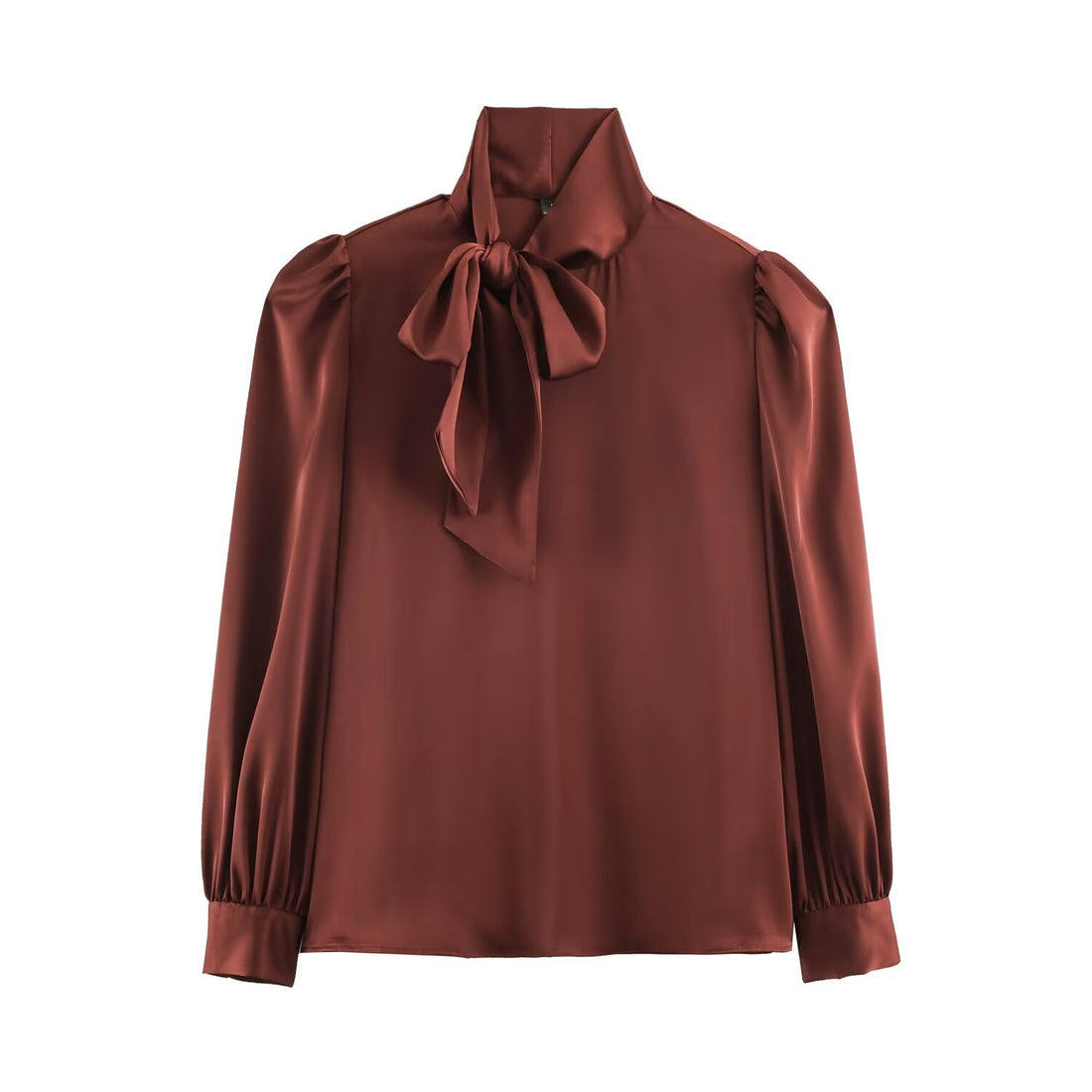 Damen Zweiteiliges Satin-Set mit Schleifenbluse und Plissee-Culotte Echoarchiv