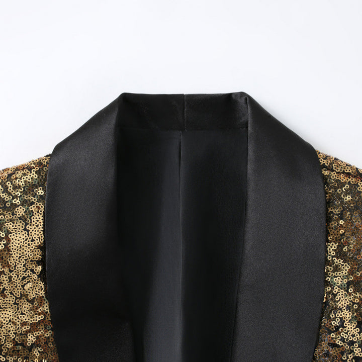 Herren Glitzerblazer im eleganten Schnitt mit schimmerndem Pailletten-Design Echoarchiv