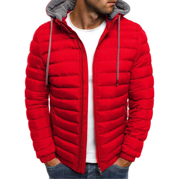 Herren leichte Steppjacke mit Kapuze und seitlichen Reißverschlusstaschen Echoarchiv