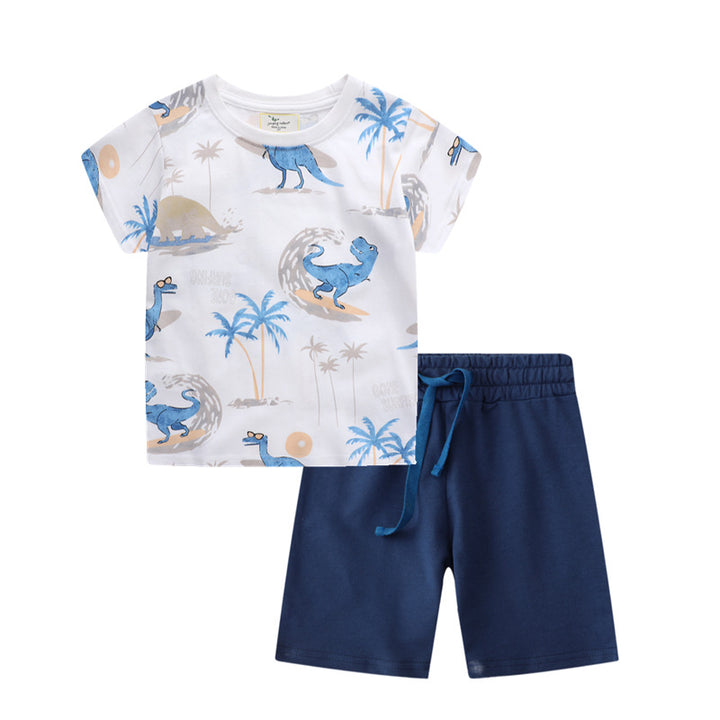 Jungen Sommer Outfit mit Dinosaurier-Print Echo Archiv