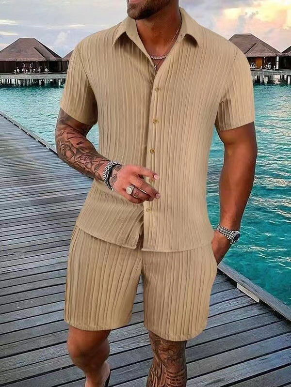 Herren atmungsaktives Sport-Set mit Kurzarm-Hemd und Shorts – Marzano