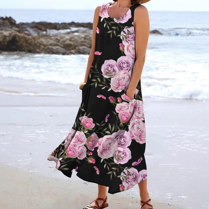 Damen Maxikleid mit floralem Muster und praktischen Taschen Echo Archiv