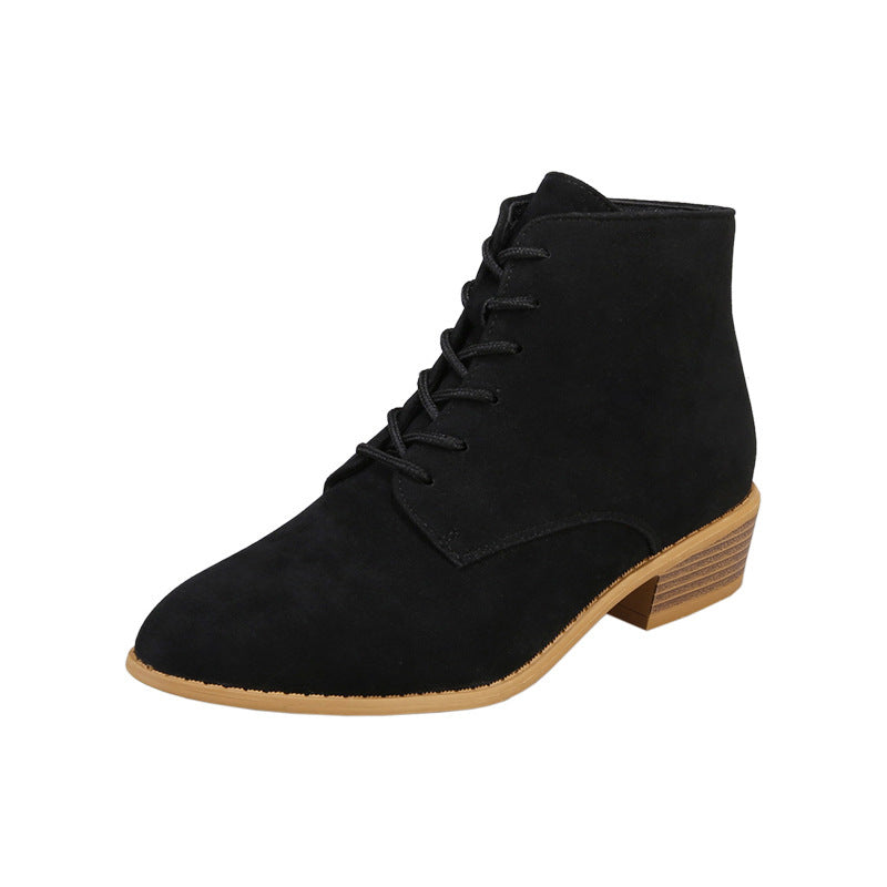 Damen Schnür-Ankleboots aus Veloursleder mit niedrigem Blockabsatz Echo Archiv