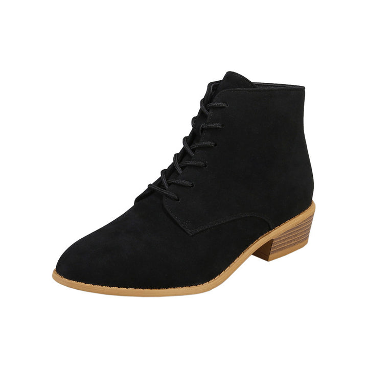 Damen Schnür-Ankleboots aus Veloursleder mit niedrigem Blockabsatz Echo Archiv