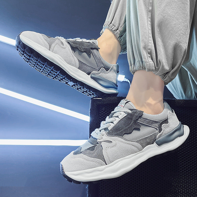 Herren retro-inspirierte Komfort-Sneaker mit Wildleder- und Mesh-Mix, gedämpfter Wellenlaufsohle und gepolstertem Knöchelkragen – Norré