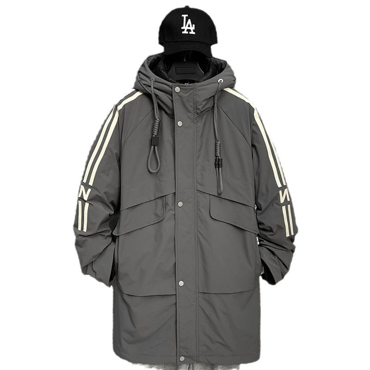 Herren modische Winterjacke mit praktischen Taschen und hohem Kragen Echoarchiv