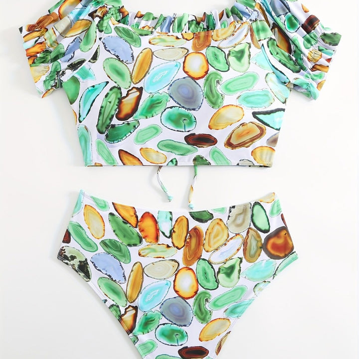 Damen Bikiniset mit raffiniertem Oberteil und hohem Beinausschnitt Echo Archiv