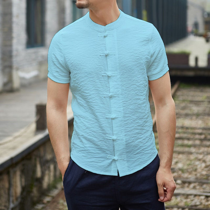 Herren Kurzarmhemden mit stilvollen Knopfdetails Echoarchiv