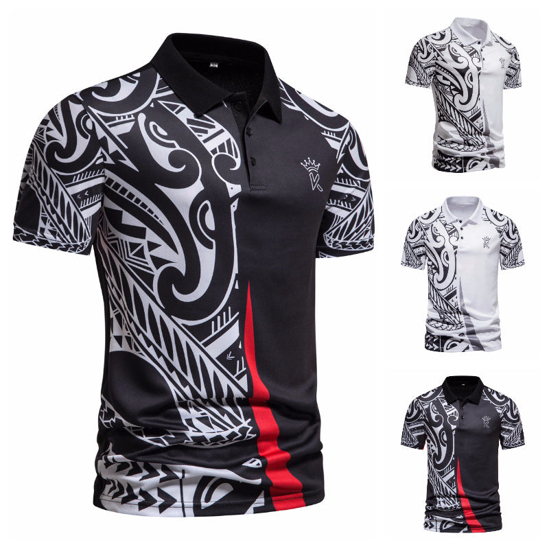 Herren Poloshirt mit modernem grafischen Design und atmungsaktiven Eigenschaften Echoarchiv