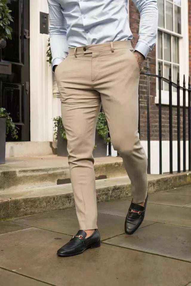 Herren Elegante Slim-Fit Anzughose Echoarchiv