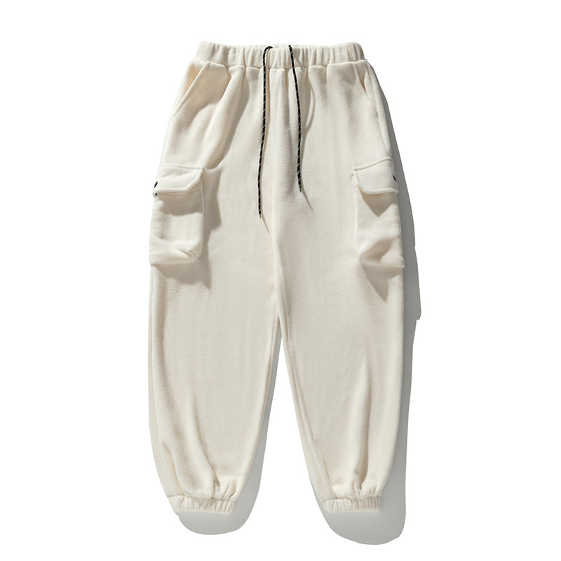 Unisex Fleece-Cargo-Jogginghose im Utility-Look mit elastischem Bund, Kordelzug und Klappentaschen Echo Archiv
