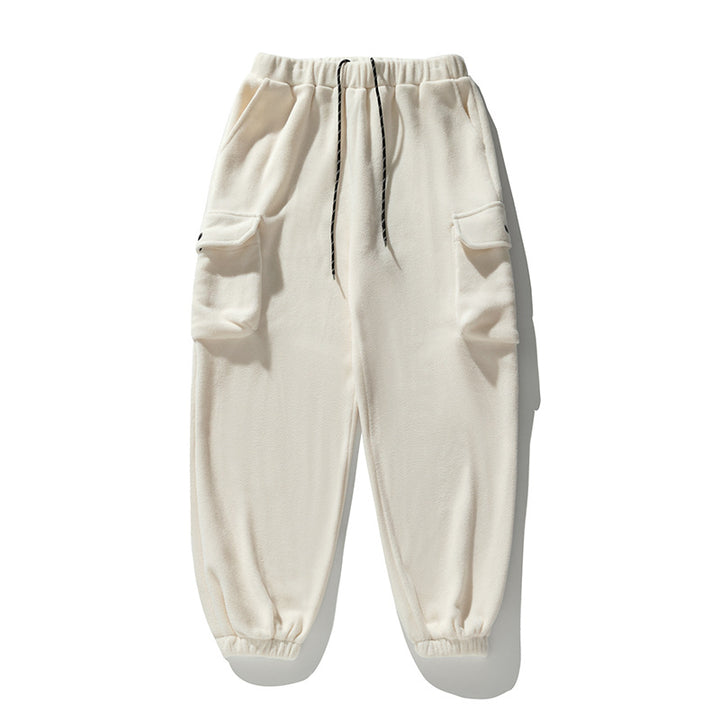 Unisex Fleece-Cargo-Jogginghose im Utility-Look mit elastischem Bund, Kordelzug und Klappentaschen Echo Archiv