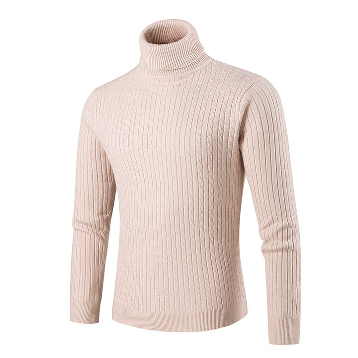 Herren modischer Rollkragenpullover aus strukturiertem Strick Echoarchiv