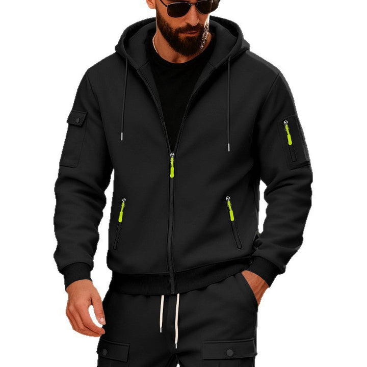 Herren nan technische Kapuzenjacke mit durchgehendem Reißverschluss, multiplen Reißverschlusstaschen und weichem Neopren-Finish Echo Archiv