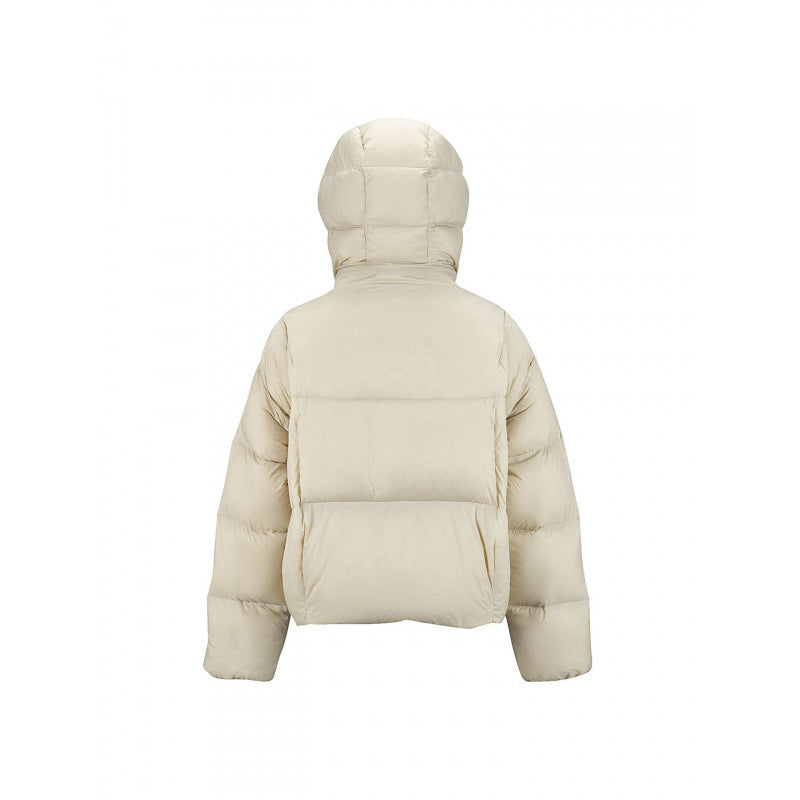 Damen Kurz gepolsterte Crop‑Steppjacke mit Volumen‑Kapuze und verdeckter Druckknopfleiste Echo Archiv