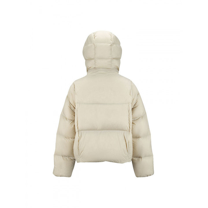 Damen Kurz gepolsterte Crop‑Steppjacke mit Volumen‑Kapuze und verdeckter Druckknopfleiste Echo Archiv