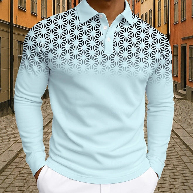 Herren Poloshirt mit trendigem, graphischen Mustermix Echoarchiv