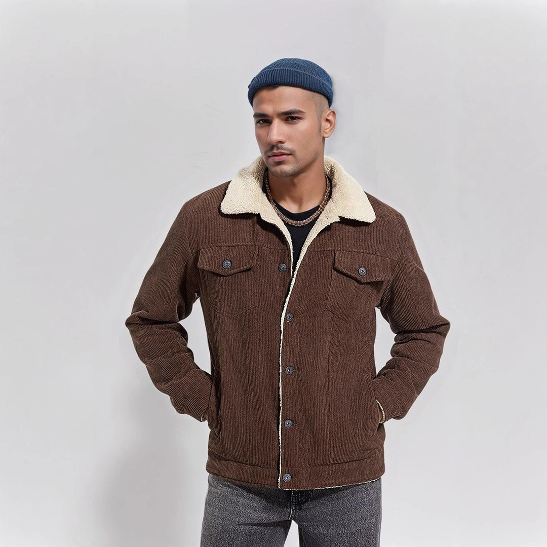 Herren warme Cordjacke mit Teddyfell Echoarchiv