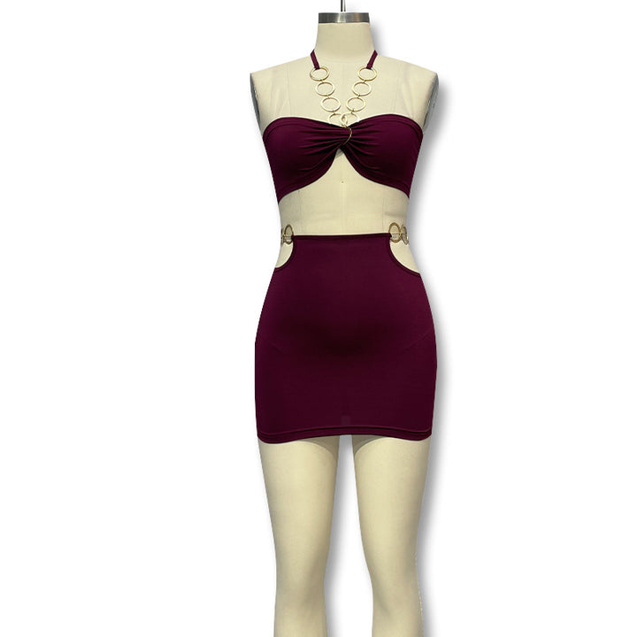 Damen Buntes Bandeau-Minikleid mit seitlichen Cut-Outs und verführerischem Design Echo Archiv