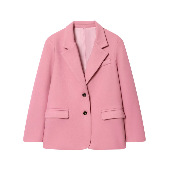 Damen nan taillierter Wollblazer mit Reverskragen und aufgesetzten Taschen Echo Archiv