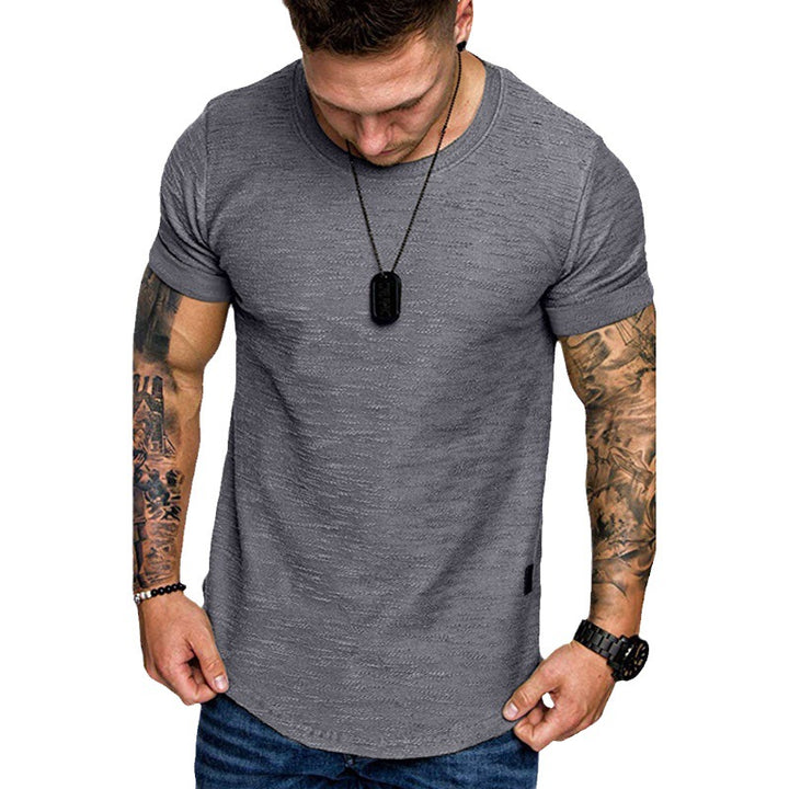 Herren hochwertiges T-Shirt mit strukturiertem Gewebe und figurbetonendem Schnitt Echoarchiv