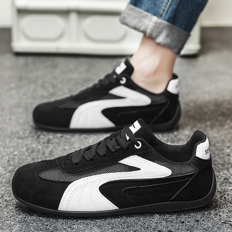 Damen retro-angehauchte Veloursleder-Sneaker mit atmungsaktivem Mesh-Einsatz und rutschfester Gummilaufsohle Echo Archiv