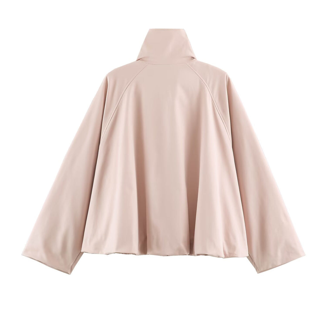 Damen Oversize-Trainingsjacke mit hohem Stehkragen, Raglanärmeln und verdecktem Reißverschluss Echo Archiv