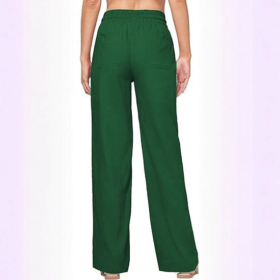 Damen nan weite Loungewear-Hose mit hohem Elastikbund Kordelzug Seitentaschen und legerer Palazzo-Passform Echo Archiv