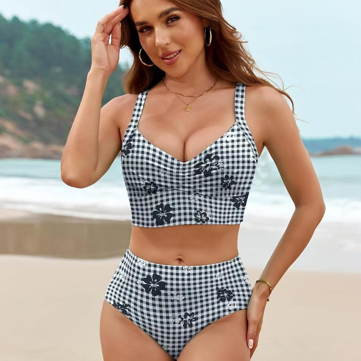 Damen Bikini-Set mit hohem Bund und dekorativem Knotendesign Echo Archiv