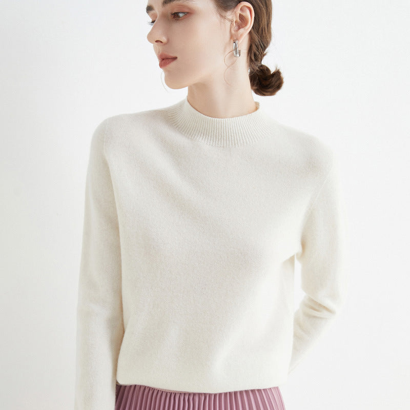 Damen Kurz-Mockneck-Pullover aus Kaschmir‑Look mit leichter Flauschoptik Echoarchiv