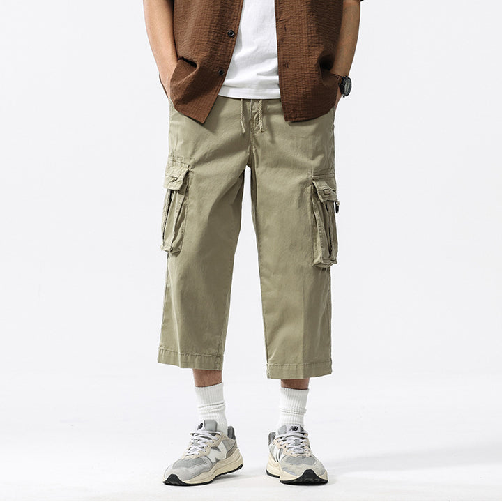 Herren halblange Utility-Cargohose aus Baumwoll-Twill mit weitem Bein und Multifachtaschen Echo Archiv