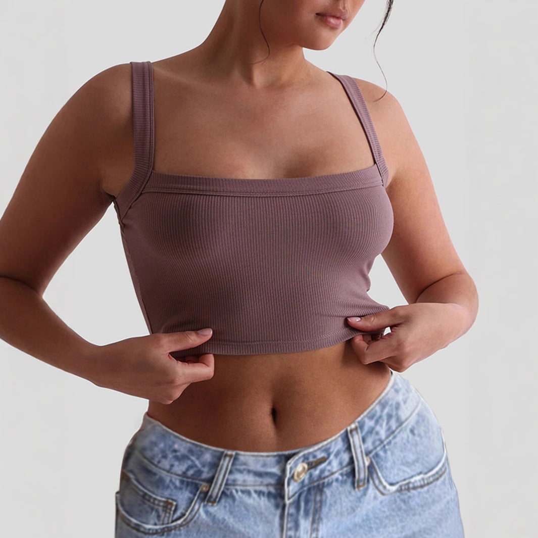 Damen Crop-Top mit quadratischem Ausschnitt und elastischem Material Echo Archiv