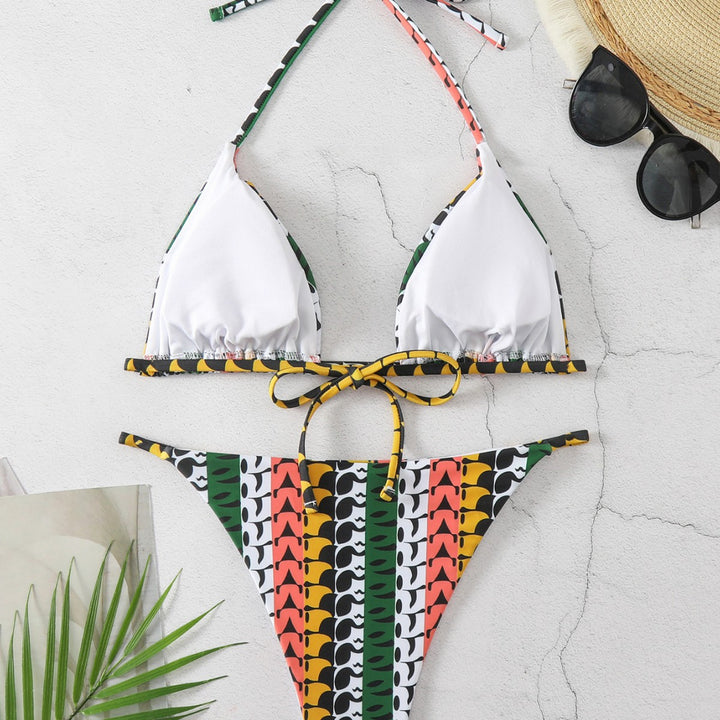 Damen Triangel-Bikini mit modischem Muster Echo Archiv