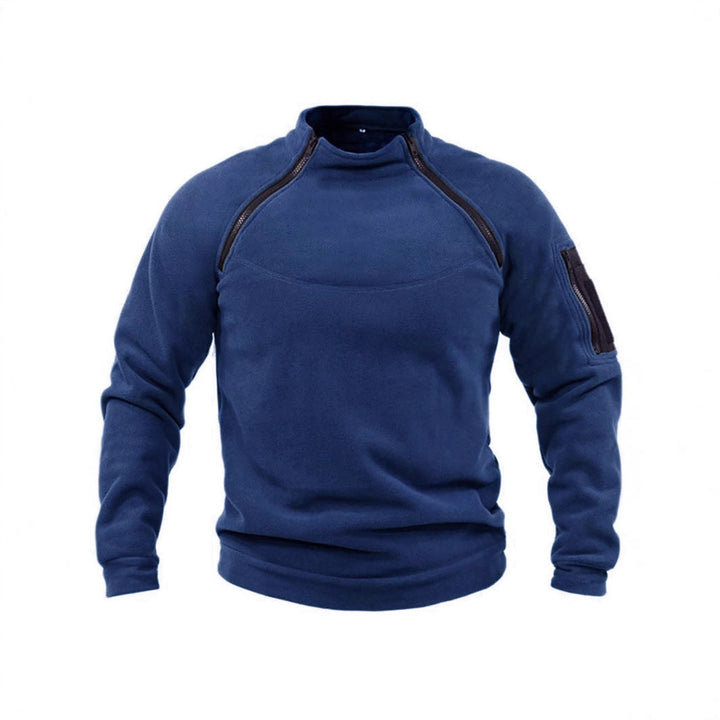 Herren Thermo-Fleecepullover mit hochschließendem Kragen und praktischen Taschen – Marzano