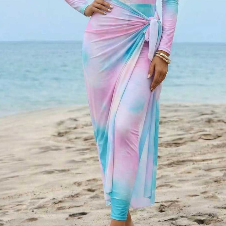 Damen Eleganter Surfanzug mit Reißverschluss und Wickeldetail Echo Archiv