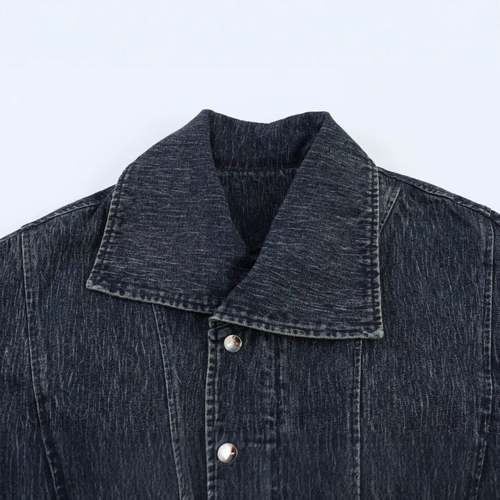 Damen Oversized-Jeansjacke mit großem Schalkragen und Used-Effekt Echo Archiv