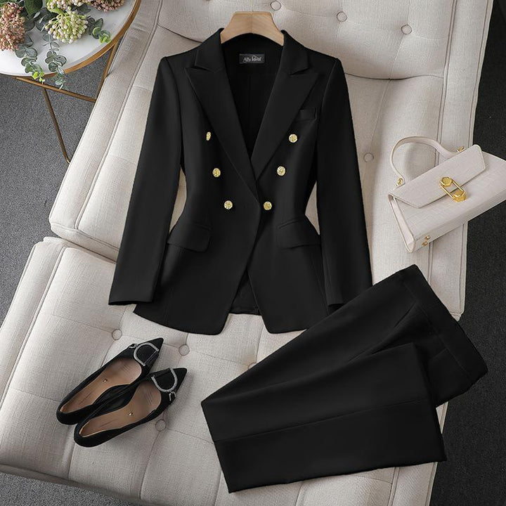Damen Elegantes Doppelreihiges Blazer-Set Echo Archiv