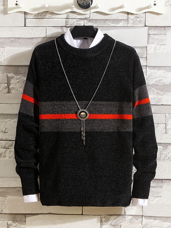 Herren modischer Pullover mit gestreiftem Design und hohem Komfort Echoarchiv